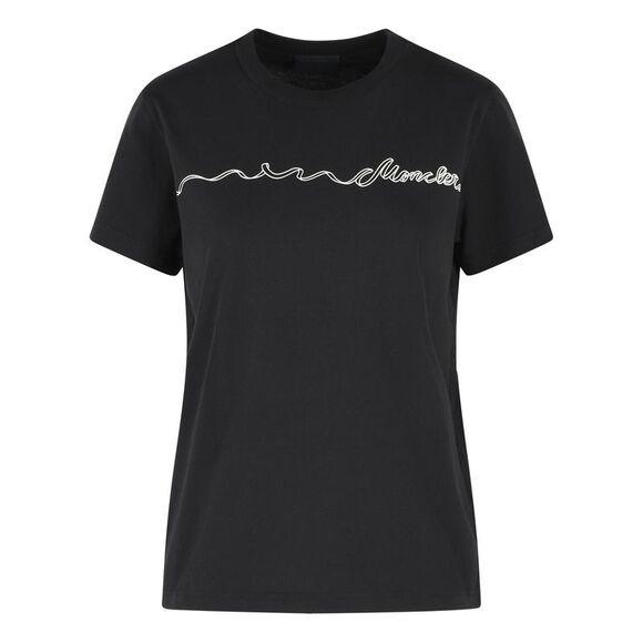Moncler Black Cotton T-Shirt Women